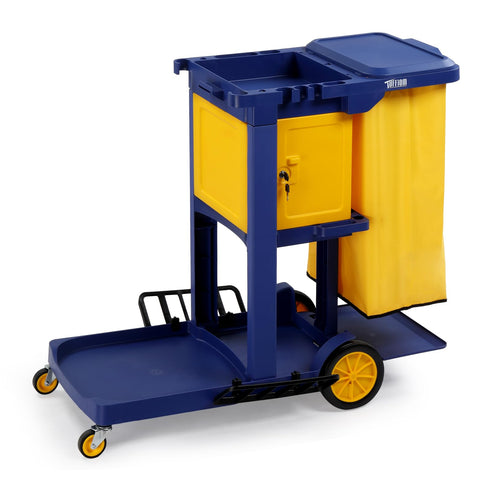 TUFFIOM 500lbs Locking Cleaning Janitorial Cart With Wheeled